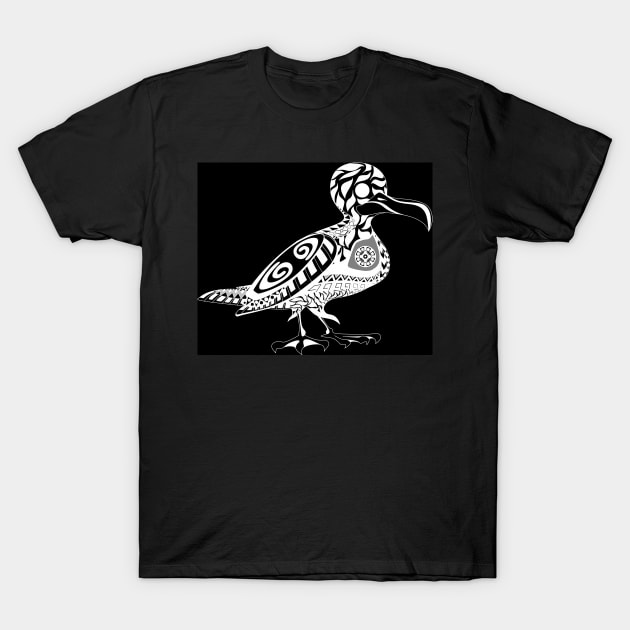 magical seagull gaviota ecopop tribal totonac wallpaper T-Shirt by jorge_lebeau